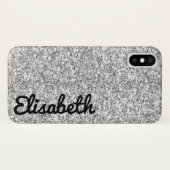 Trendy Heet zilver bedrukt glitter gepersonaliseer Case-Mate iPhone Case (Achterkant (horizontaal))