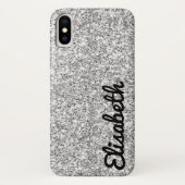 Trendy Heet zilver bedrukt glitter gepersonaliseer Case-Mate iPhone Case (Achterkant)