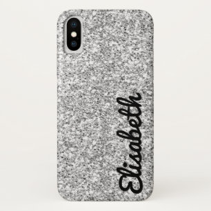 Trendy Heet zilver bedrukt glitter gepersonaliseer Case-Mate iPhone Case