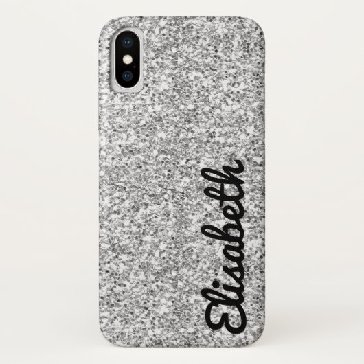 Trendy Heet zilver bedrukt glitter gepersonaliseer Case-Mate iPhone Case (Achterkant)