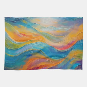 Trendy Helder Abstract Blauw geel Patroon Theedoek