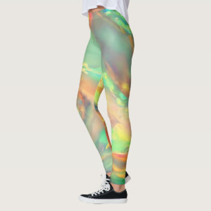 Trendy helder gekleurd namaak holografisch opaal leggings