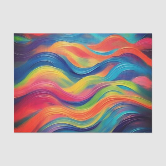 Trendy Helderblauw geel Abstract Patroon Tissuepapier (Voorkant)
