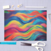 Trendy Helderblauw geel Abstract Patroon Tissuepapier (Craft)