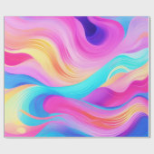 Trendy Helderblauw Roze Geel Abstract Patroon Cadeaupapier (Vlak)