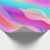 Trendy Helderblauw Roze Geel Abstract Patroon Cadeaupapier (Hoek)