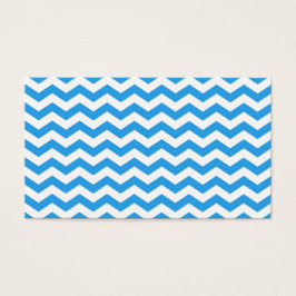 Trendy, heldere blauwe chevron zigzag strepen. visitekaartjes