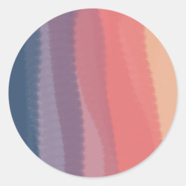 Trendy Heldere Dusk Gekleurde Waterverf Schilderen Ronde Sticker
