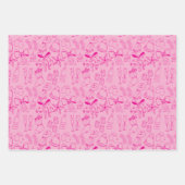 Trendy Heldere Kleurrijke Hand getrokken Roze Vaka Inpakpapier Vel (Voorkant)