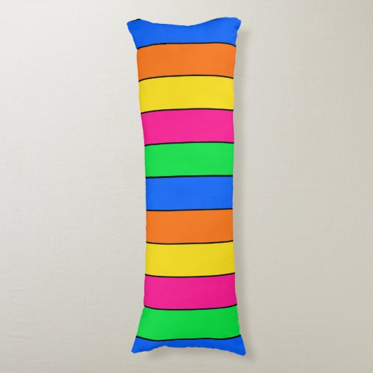 TRENDY HELDERE NEON FLUORSCENT KLEUREN ROZE STREPE LICHAAMSKUSSEN (Voorkant Verticaal)