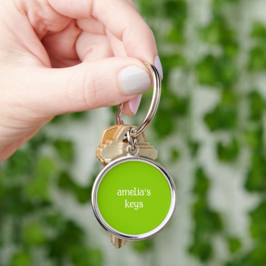 Trendy heldergroene gepersonaliseerde sleutelhanger (Hand)