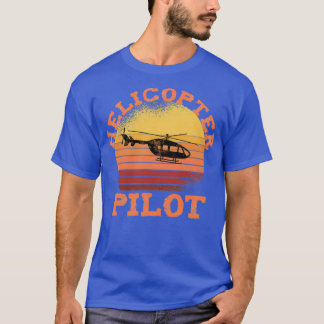 Trendy Helikopter Pilot Retro Kijk T-shirt