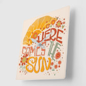Trendy Here Comes The Sun Quote Inspirerende Klok (Hoek)