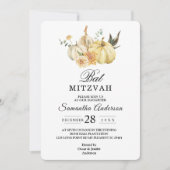 Trendy Herfst Aquarel Pompoen & Bloemen Kaart (Voorkant)