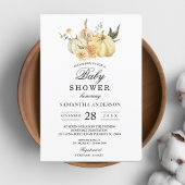 Trendy Herfst Aquarel Pompoen & Bloemen Kaart