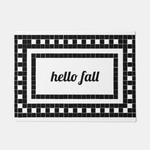 Trendy Herfst Black en White Tegel Design Deurmat