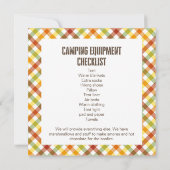 Trendy Herfst Camp Out Verjaardagsfeestuitnodiging Kaart (Achterkant)