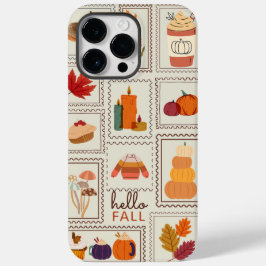 Trendy Herfst Doodle Autumn Postzegel Aangepast Case-Mate iPhone 14 Pro Max Hoesje