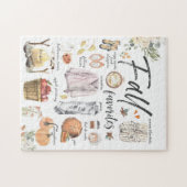 Trendy Herfst Favorieten | Waterverf illustraties Legpuzzel (Horizontaal)