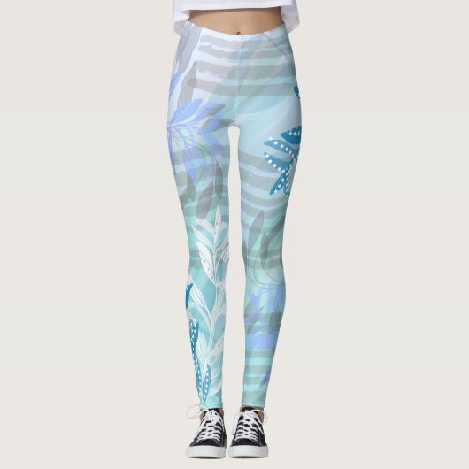 Trendy herfst leaf abstract bloemen leggings (Voorkant)