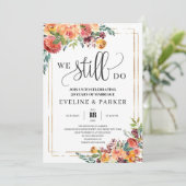 Trendy Herfst oranje floral we doen nog steeds een Kaart (Staand voorkant)