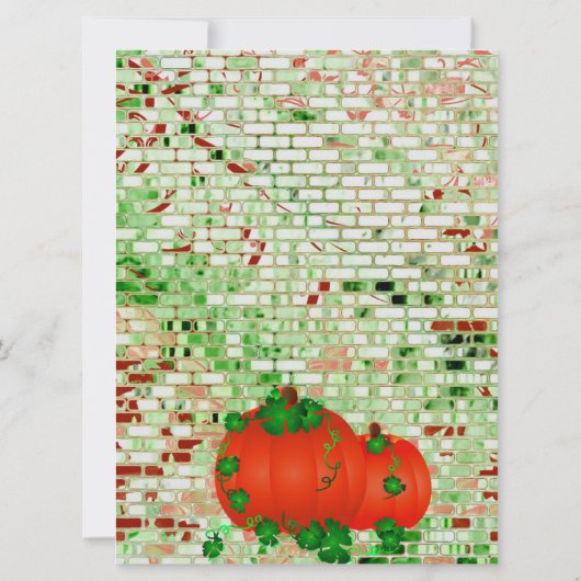 Trendy Herfst Oranje Pumpkin Wedding Uitnodiging (Achterkant)