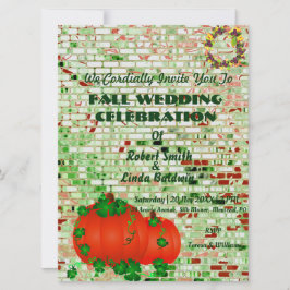 Trendy Herfst Oranje Pumpkin Wedding Uitnodiging
