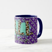 Trendy Herfst Paarse Tiger Mok (Voorkant rechts)