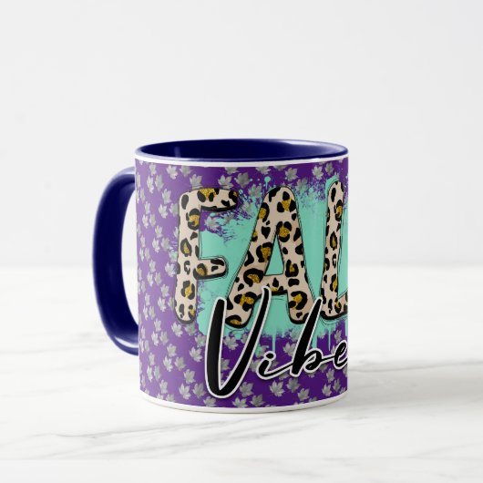 Trendy Herfst Paarse Tiger Mok (Voorkant links)