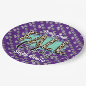 Trendy Herfst Paarse Tiger Papieren Bordje (Gekanteld)