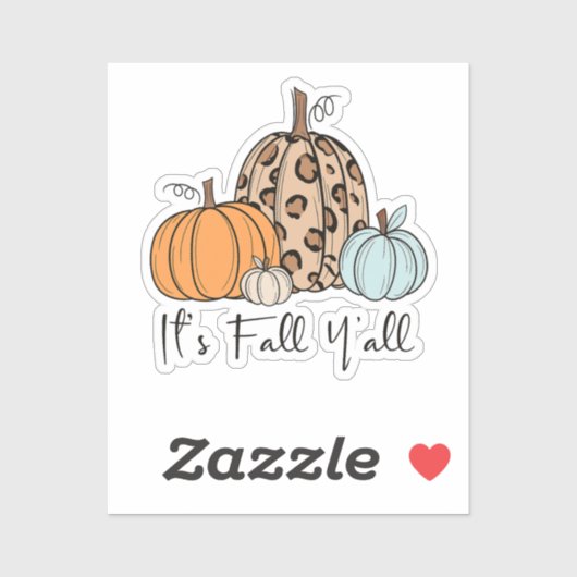 Trendy Herfst pompoen | "Het is Herfst Y’all", zeg Sticker (Vel)