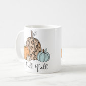 Trendy Herfst Pompoen | “It’s Fall Y’all” Quote Koffiemok (Voorkant links)