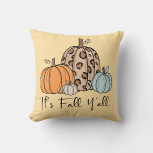 Trendy Herfst Pompoen “It’s Fall Y’all” Quote Kussen