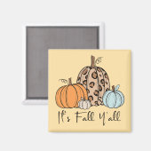 Trendy Herfst Pompoen | “It’s Fall Y’all” Quote Magneet (Voorkant / Achterkant)