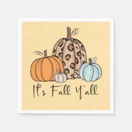Trendy Herfst Pompoen | “It’s Fall Y’all” Quote Servet