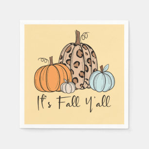 Trendy Herfst Pompoen   “It’s Fall Y’all” Quote Servet