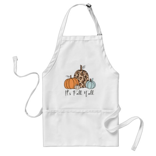 Trendy Herfst Pompoen | “It’s Fall Y’all” Quote Standaard Schort (Voorkant)