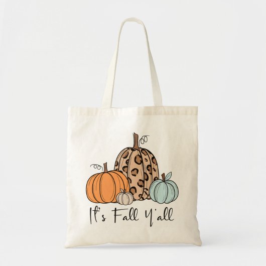 Trendy Herfst Pompoen | “It’s Fall Y’all” Quote Tote Bag (Voorkant)