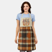 Trendy Herfst Vibes Verbrand Sinaasappel Plaid Pri Schort (Gedragen)