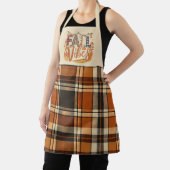 Trendy Herfst Vibes Verbrand Sinaasappel Plaid Pri Schort (Insitu)