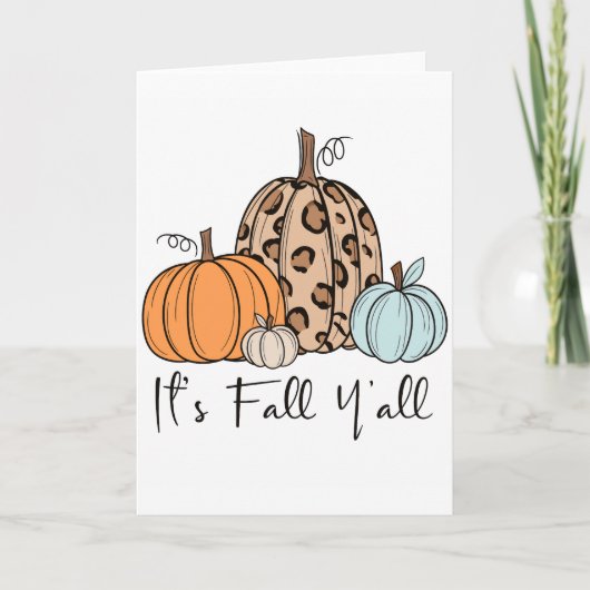 Trendy herfstpompoen | “It’s Fall Y’all” Citaat Kaart (Voorkant)
