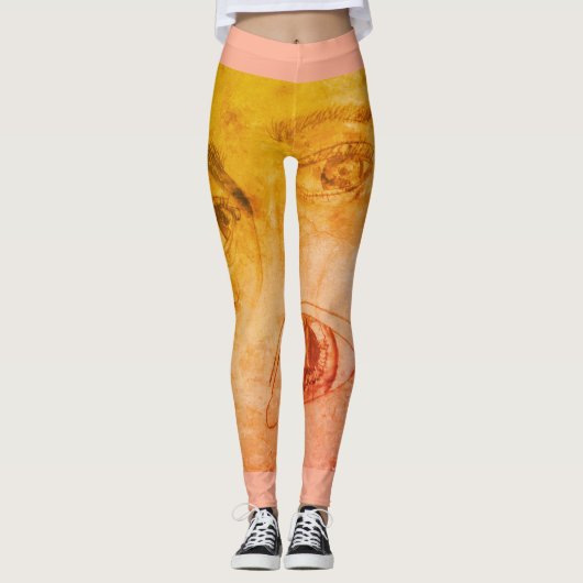 Trendy hete Leggings - vet patroon, rekbare Fab (Voorkant)