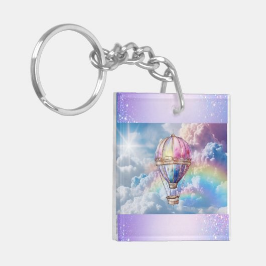 Trendy Hete Luchtballon Acryl Sleutelhanger (Voorkant Links)