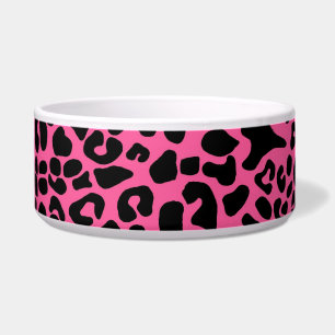 Trendy Hete Roze en Zwarte Moderne Druk van de Voerbakje