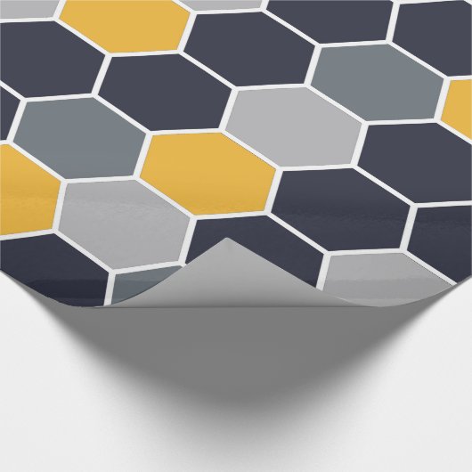 Trendy Hexagon Pattern Cadeaupapier (Hoek)
