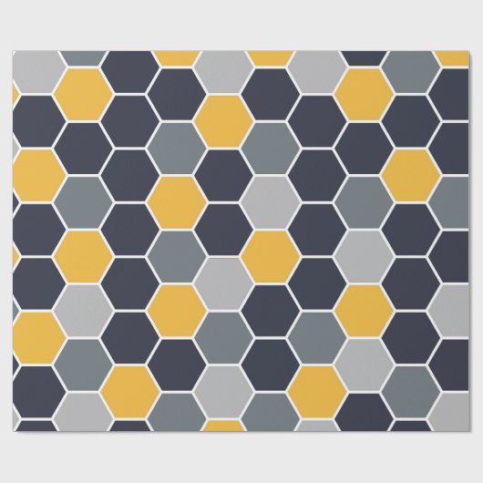 Trendy Hexagon Pattern Cadeaupapier (Vlak)