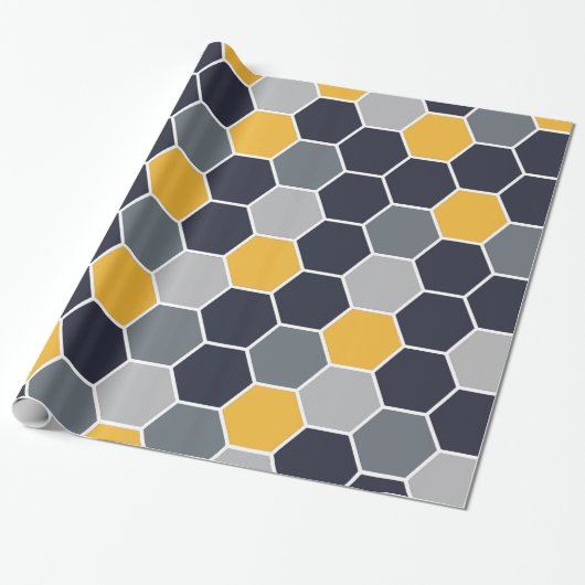 Trendy Hexagon Pattern Cadeaupapier (Uitgerold)