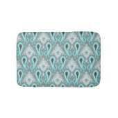 Trendy Hip Aqua Turquoise Ikat Tribal Art Pattern Badmat (Voorkant)