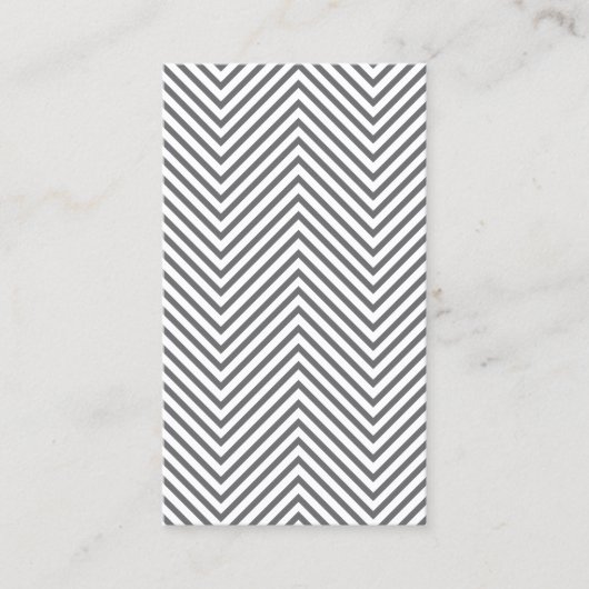 Trendy & Hip Grijs/Wit Chevron Patroon Visitekaartje (Voorkant)