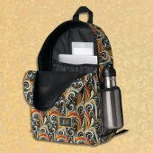 Trendy Hip Retro Orange Deep Teal Swirls Monogram  Bedrukte Rugzak